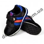 Детские кроссовки Adidas микропора черно-сине-красные