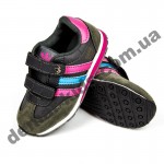 Детские кроссовки Adidas микропора серо-розовая