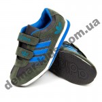 Детские кроссовки Adidas микропора серо-синие