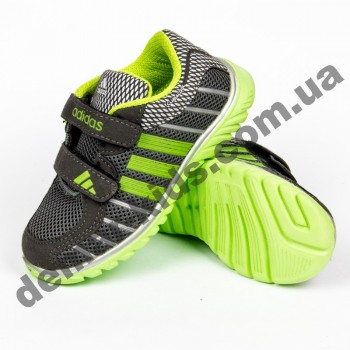 Детские кроссовки Adidas серо-зеленые ( пенка )