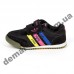 Детские кроссовки Adidas черные цветные полоски ( полиуретан )