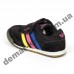 Детские кроссовки Adidas черные цветные полоски ( полиуретан )