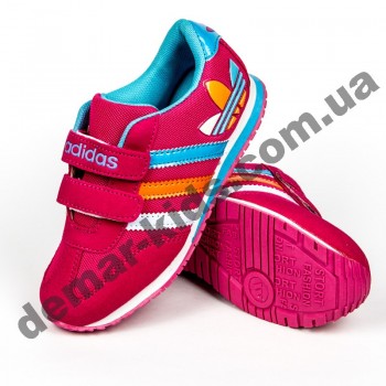 Детские кроссовки Adidas малиново-голубые