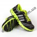 Детские кроссовки Adidas черно-зеленые шнурок