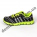 Детские кроссовки Adidas черно-зеленые шнурок
