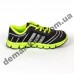 Детские кроссовки Adidas черно-зеленые шнурок