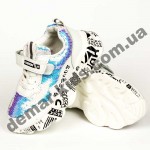 Детские кроссовки Alemy Kids белые с пайетками