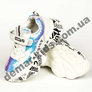 Детские кроссовки Alemy Kids белые с пайетками