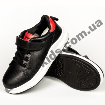 Детские кроссовки Apawwa GC26-1 BLACK черно-красные