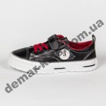 Детские кроссовки кеды Apawwa VC75-1 BLACK черно-красные 31-36