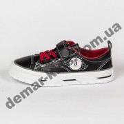 Детские кроссовки кеды Apawwa VC75-1 BLACK черно-красные 31-36
