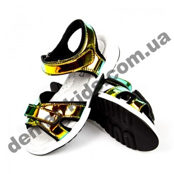 Детские голографические босоножки Apawwa GX187-1 (GX188-1) GOLD золотые