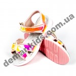 Детские голографические босоножки Apawwa GX187-1 (GX188-1) PINK розово-желтые