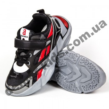 Детские кроссовки Apawwa GC33-1 BLACK черно-красные 32-37