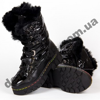Детские зимние ботинки-трансформеры Apawwa DD51 BLACK 26-31