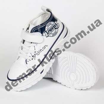 Детские кроссовки кеды Apawwa VQ71-1 WHITE бело-черные 31-36