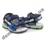 Детские босоножки BBT kids серо-синие ( 26-30 )
