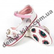 Детские ортопедические босоножки Bessky розовые цветы средние