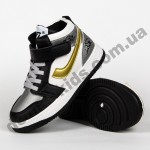 Детские высокие кроссовки хайтопы Clibee P693 BLACK/SILVER 26-31