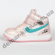 Детские высокие кроссовки хайтопы Clibee P693 PINK/WHITE  26-31