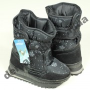 Детские дутики Super Gear черные снежинка