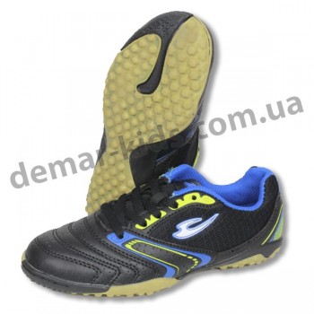 Детские футбольные сороконожки Lancast черно-синие new 2016