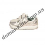 Детские кроссовки Jong Golf серебряные маленькие с мигалками