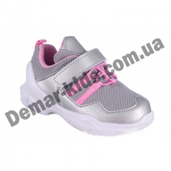Детские кроссовки Том М 0267C серебряно-розовые средние