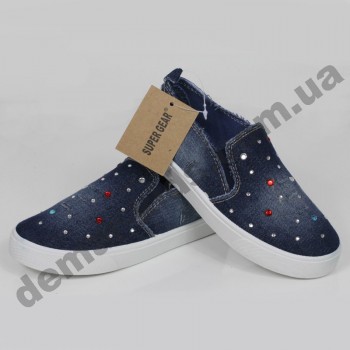 Детские слипоны SLIP ON Super-gear джинс камни