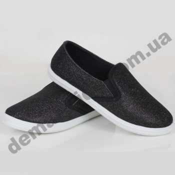 Детские слипоны SLIP ON Wink черные перламутр