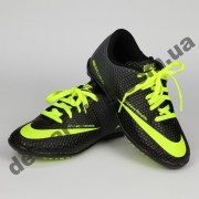 Детские футбольные сороконожки Nike черно-зеленые - 2