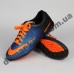 Детские футбольные сороконожки Nike сине-оранжевые - 2