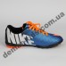 Детские футбольные сороконожки Nike сине-оранжевые - 2