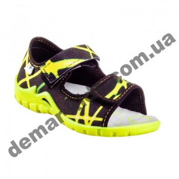 Детские босоножки-тапочки 3F Fredom For Feet Sfinks 3TR22/9 черно-желтые