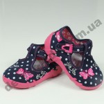 Детские тапочки Ren But Granat Cropki 0102 горошек бантик