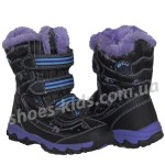 Детские термоботинки SUPER GEAR А 9419 / A 9298 (черно-фиолетовые)