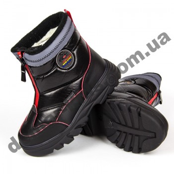 Детские дутики Том М C-T7713-G черные 27-32