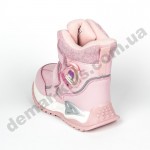 Детские термоботинки-дутики Том М C-T9527-A розовые ( с мигалками ) 23-28