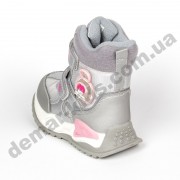 Детские термоботинки-дутики Том М C-T9527-C серебро ( с мигалками ) 23-28