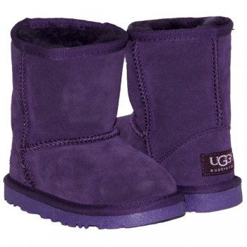 Детские угги UGG  KIDS CLASSIC SHORT (фиолетовый замш )