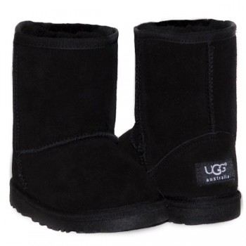 Детские угги UGG  KIDS CLASSIC SHORT (черный замш )