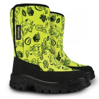 Детские зимние сапоги DEMAR HANNU-M E лимонный принт