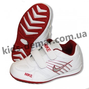 Детские кроссовки Nike бело-красные 001( винил )