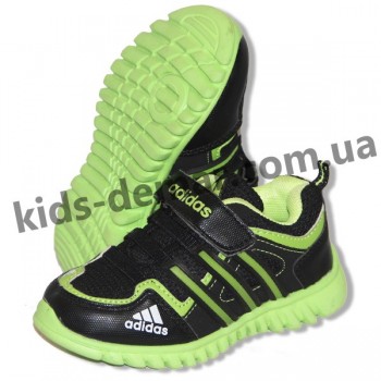 Детские кроссовки Adidas черно-зеленые ( пенка )