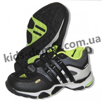 Детские кроссовки Adidas серо-зеленые ( шнурок )