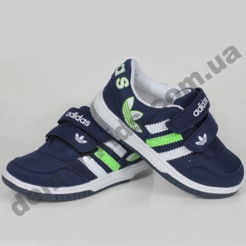 Детские кроссовки со светодиодной подсветкой Adidas сине-зеленые