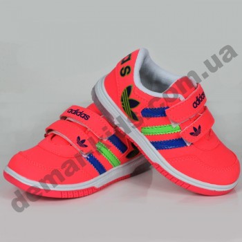 Детские кроссовки со светодиодной подсветкой Adidas терракотовые
