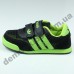 Детские кроссовки Adidas черно-зеленые ( сквозная сетка )