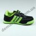 Детские кроссовки Adidas черно-зеленые ( сквозная сетка )