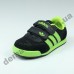 Детские кроссовки Adidas черно-зеленые ( сквозная сетка )